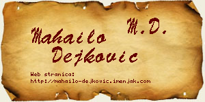 Mahailo Dejković vizit kartica